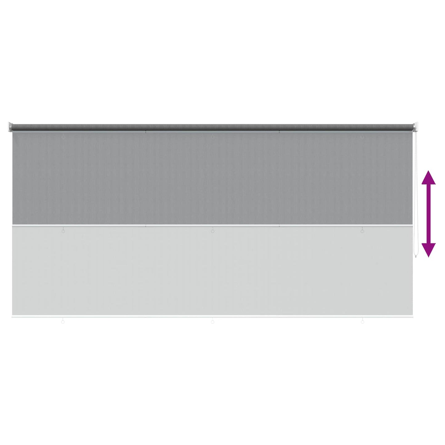 Udendørs rulleskærm 90% UV blok Lysegrå 350 x 140 cm HDPE