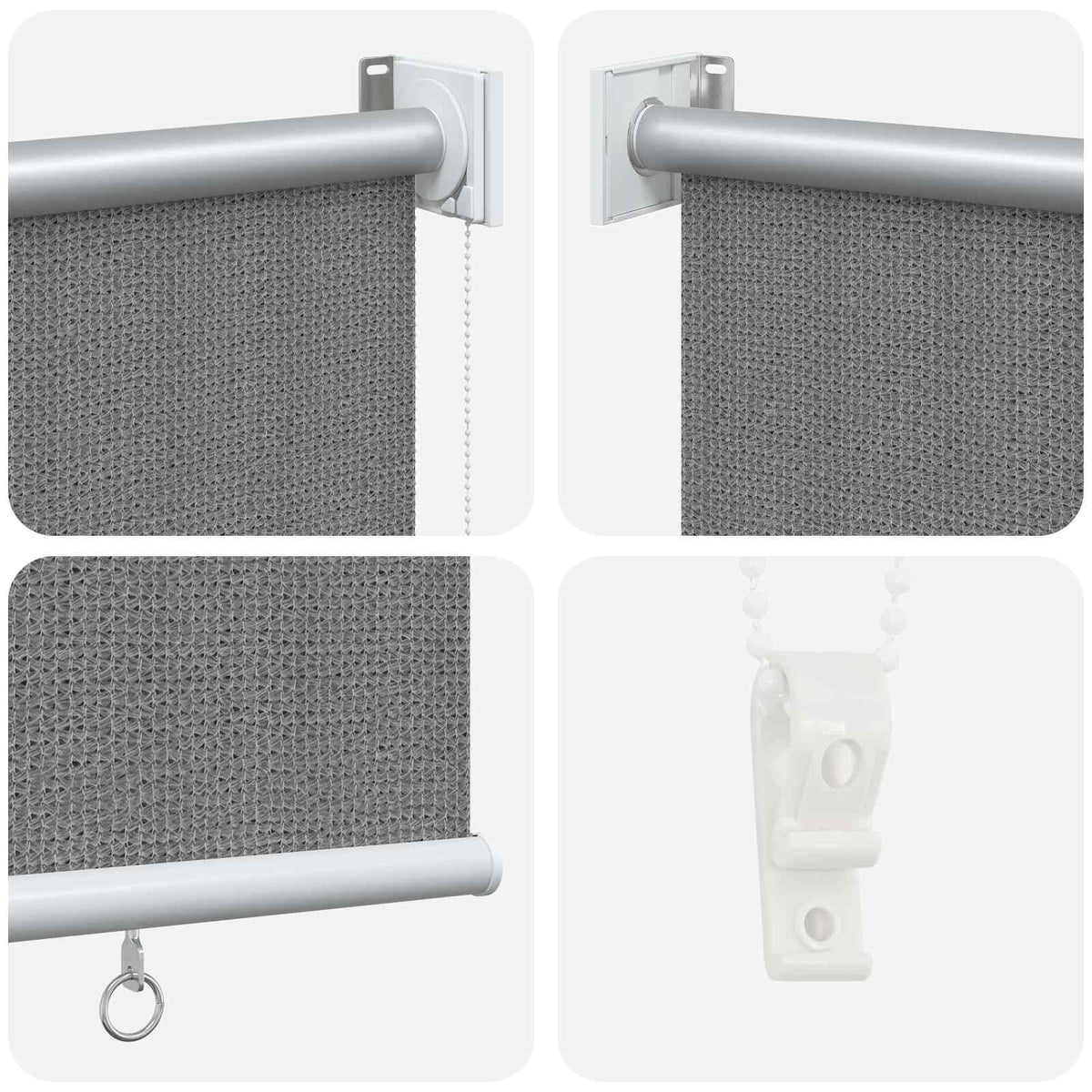 Udendørs rulleskærm 90% UV blok Lysegrå 140 x 230 cm HDPE