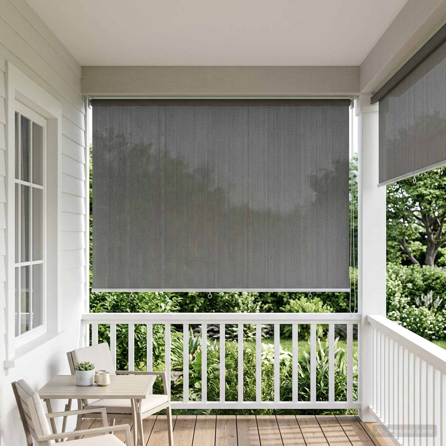 Udendørs rulleskærm 90% UV blok Lysegrå 140 x 230 cm HDPE