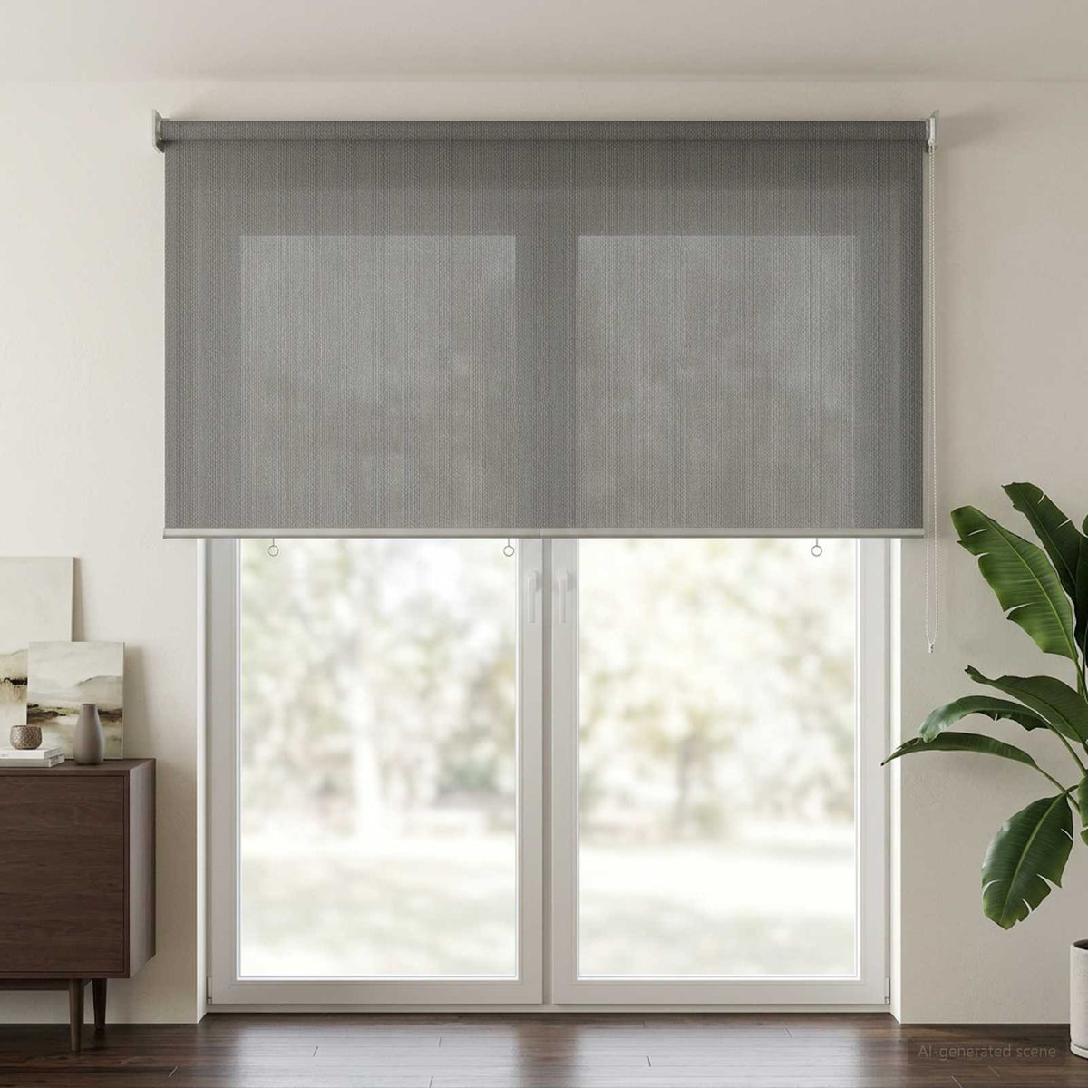 Udendørs rulleskærm 90% UV blok Lysegrå 200 x 230 cm HDPE