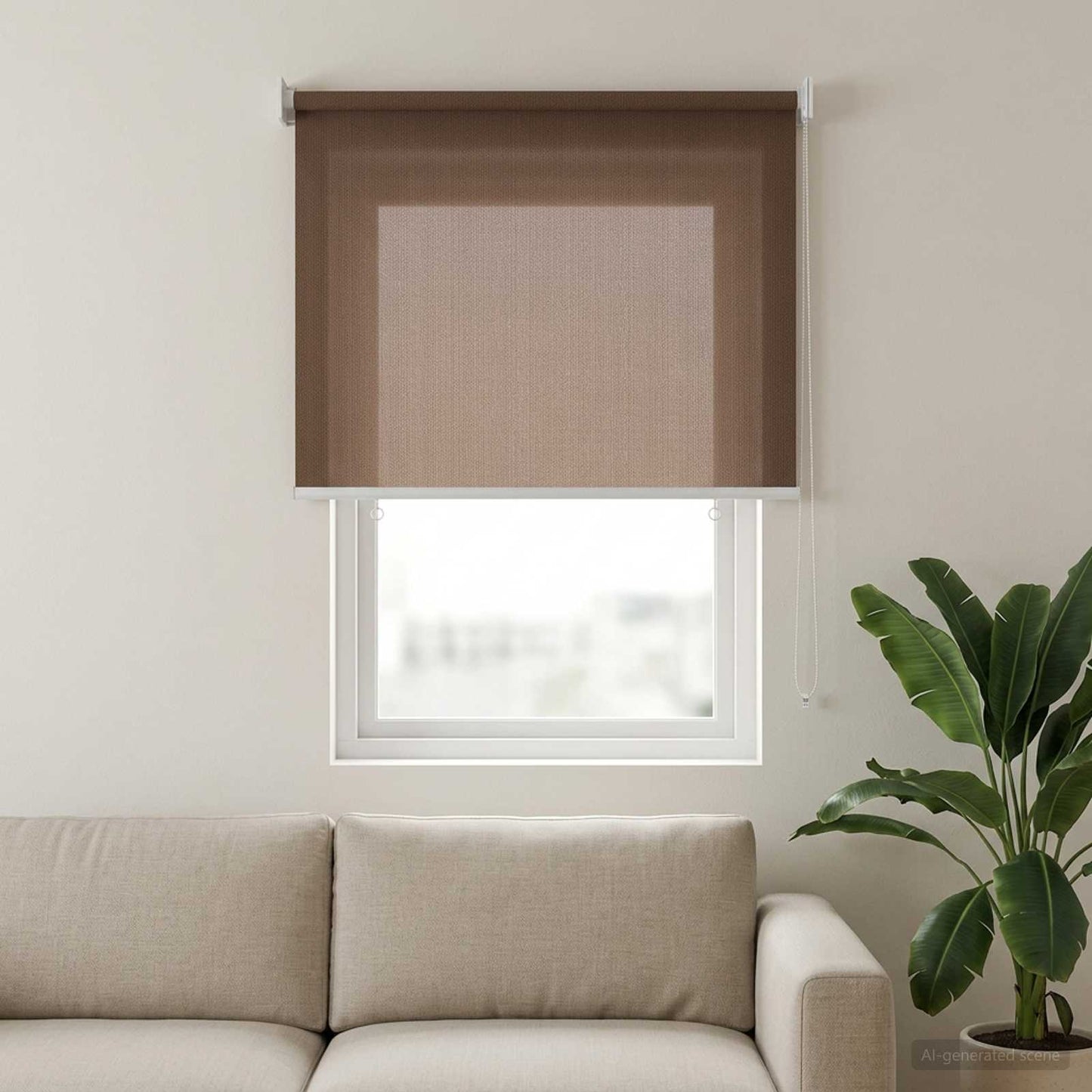 Udendørs rulleskærm 90% UV blok Gråbrun 60 x 140 cm HDPE