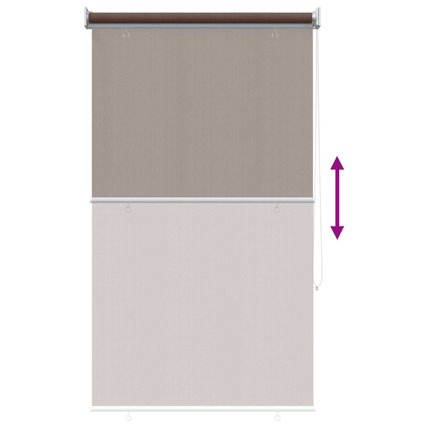 Udendørs rulleskærm 90% UV blok Gråbrun 60 x 140 cm HDPE