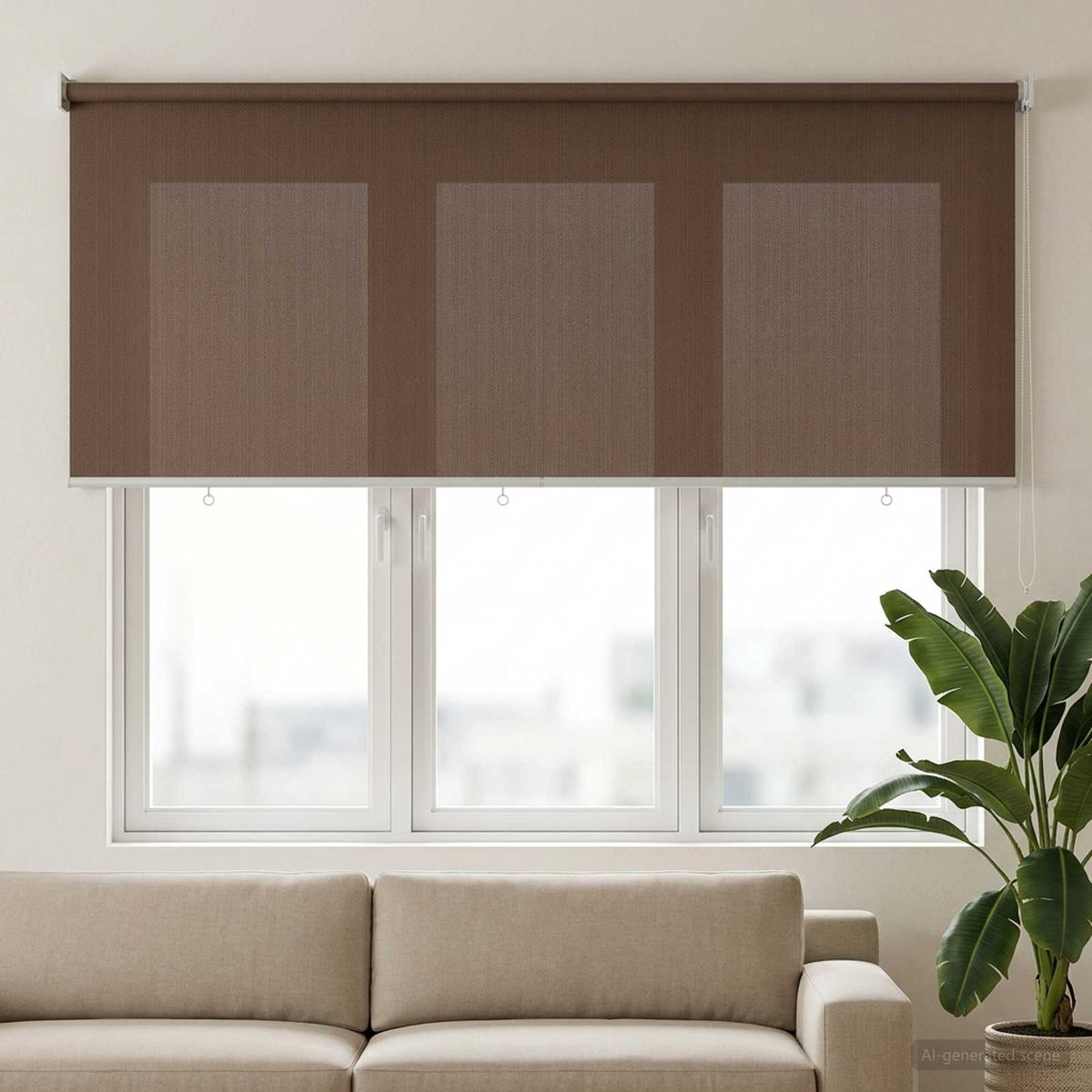 Udendørs rulleskærm 90% UV blok Gråbrun 160 x 140 cm HDPE