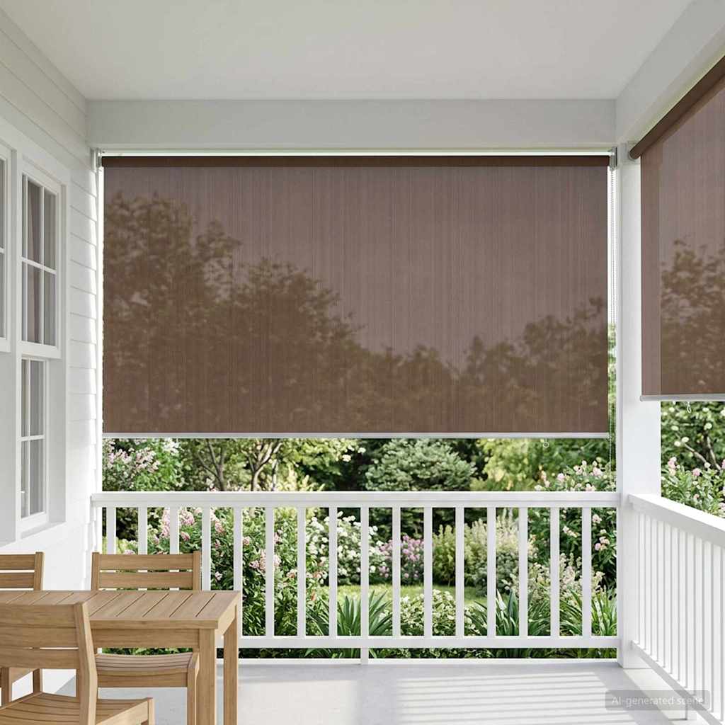 Udendørs rulleskærm 90% UV blok Gråbrun 180 x 140 cm HDPE