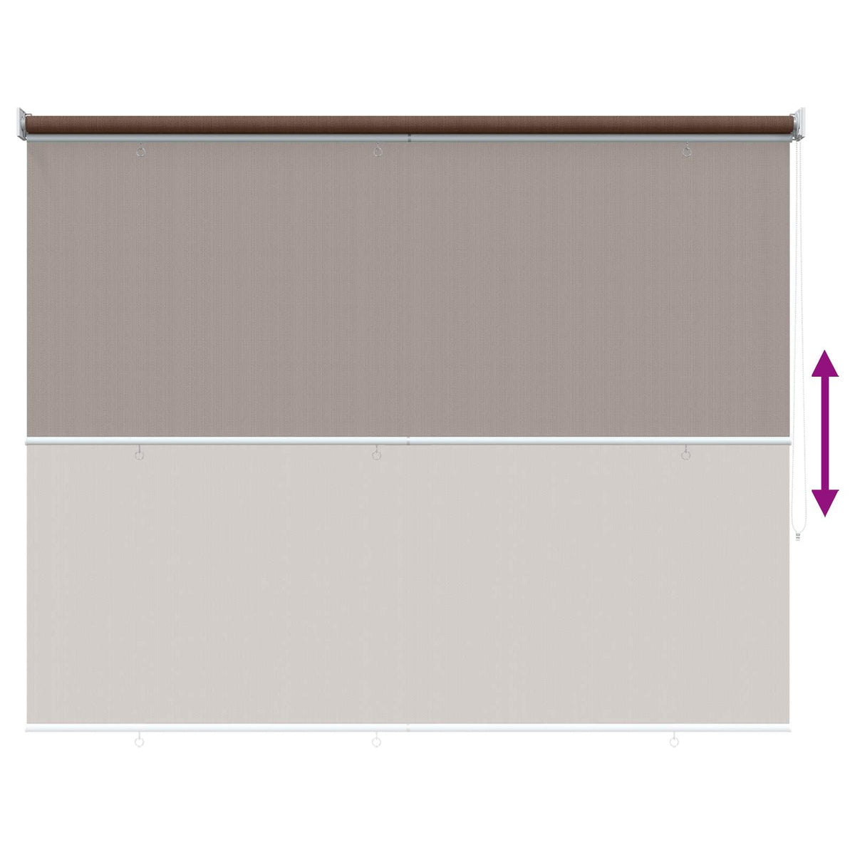 Udendørs rulleskærm 90% UV blok Gråbrun 180 x 140 cm HDPE