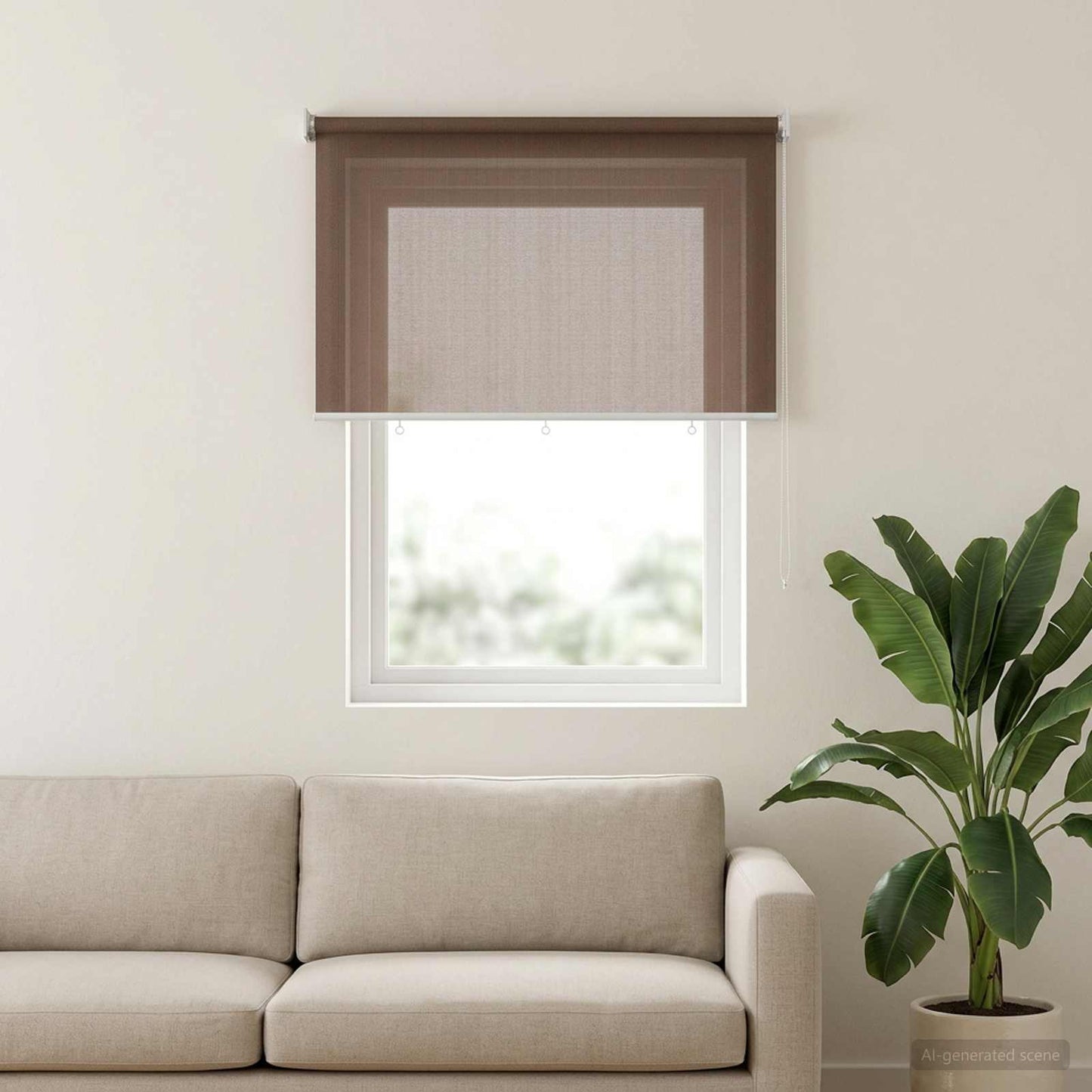Udendørs rulleskærm 90% UV blok Gråbrun 220 x 140 cm HDPE