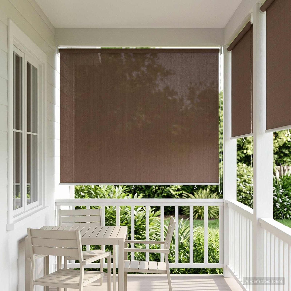 Udendørs rulleskærm 90% UV blok Gråbrun 220 x 140 cm HDPE