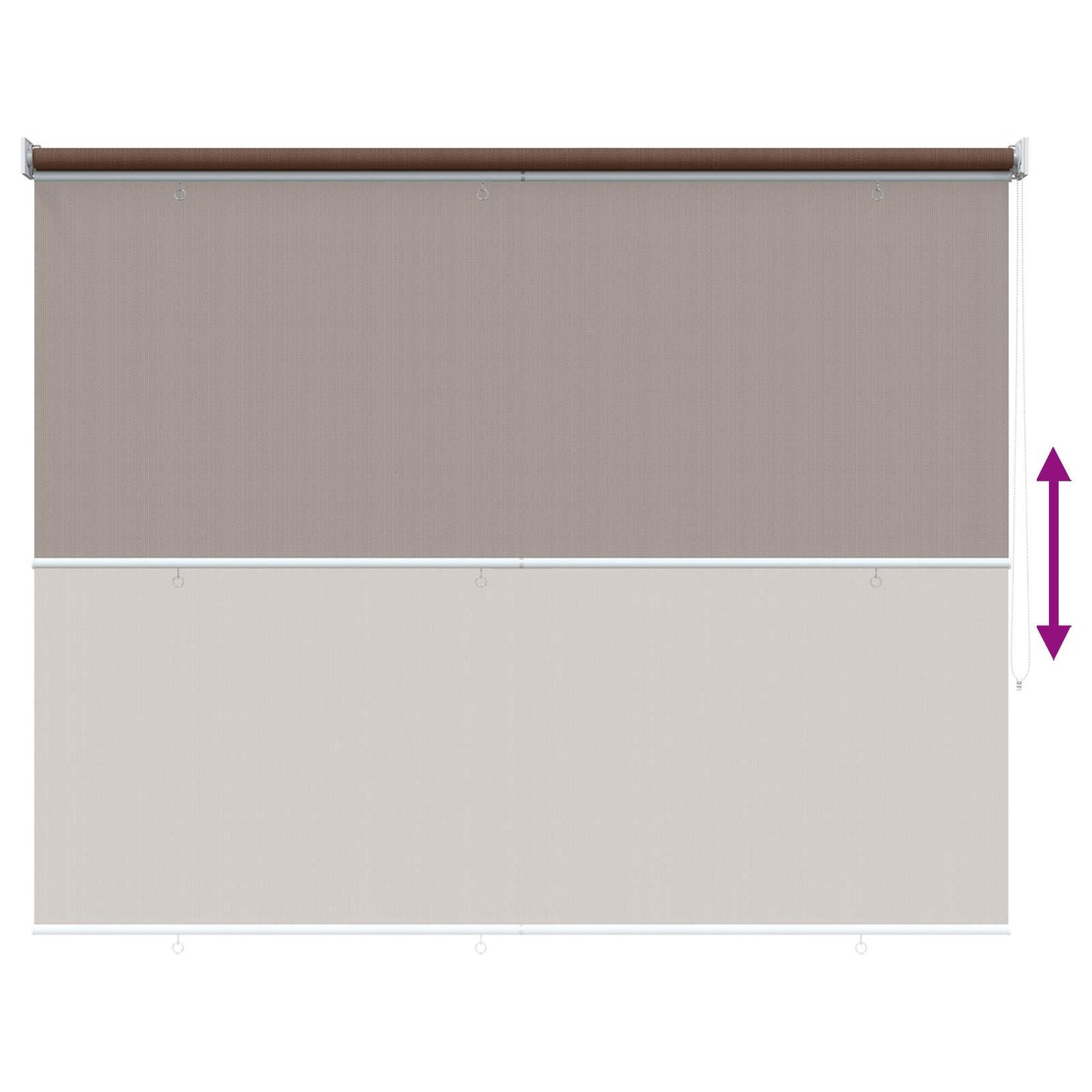 Udendørs rulleskærm 90% UV blok Gråbrun 220 x 140 cm HDPE