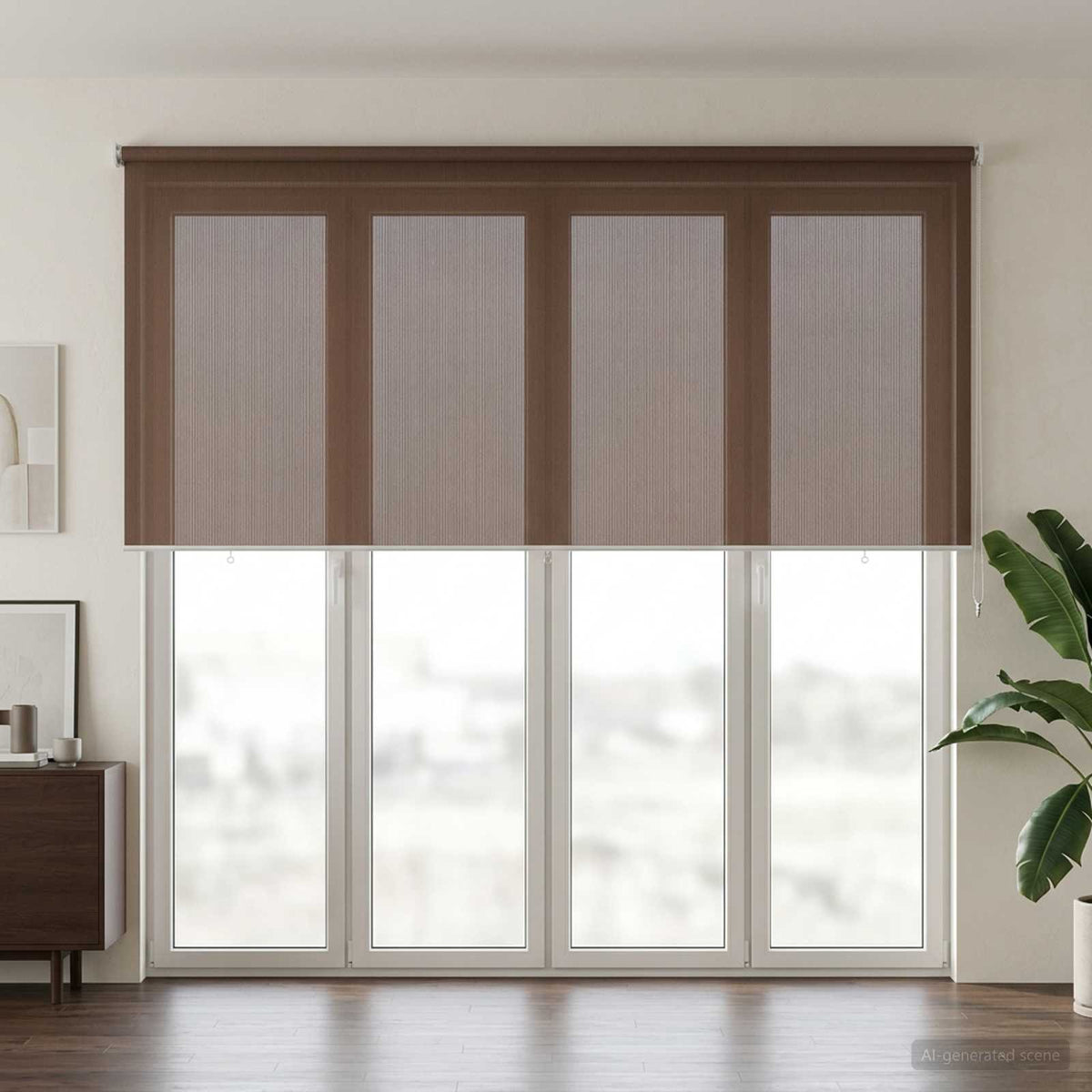 Udendørs rulleskærm 90% UV blok Gråbrun 350 x 140 cm HDPE
