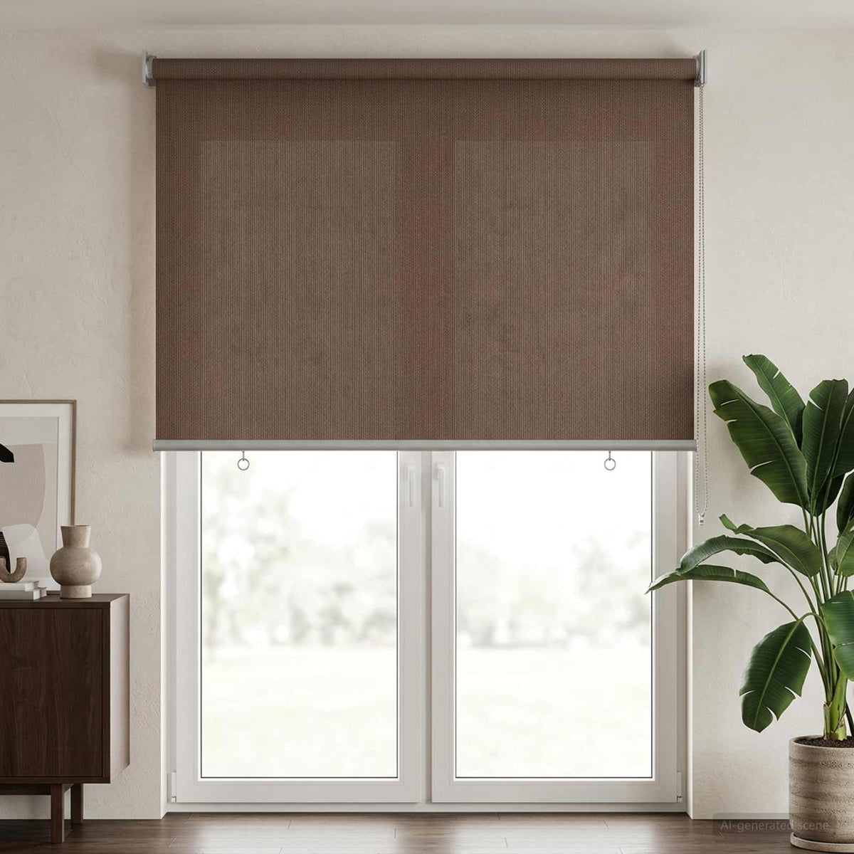 Udendørs rulleskærm 90% UV blok Gråbrun 60 x 230 cm HDPE