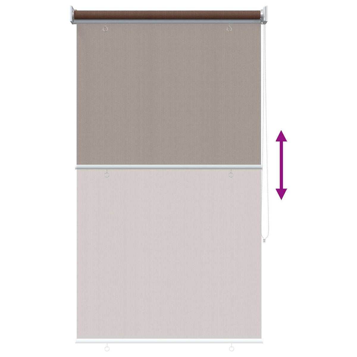 Udendørs rulleskærm 90% UV blok Gråbrun 80 x 230 cm HDPE
