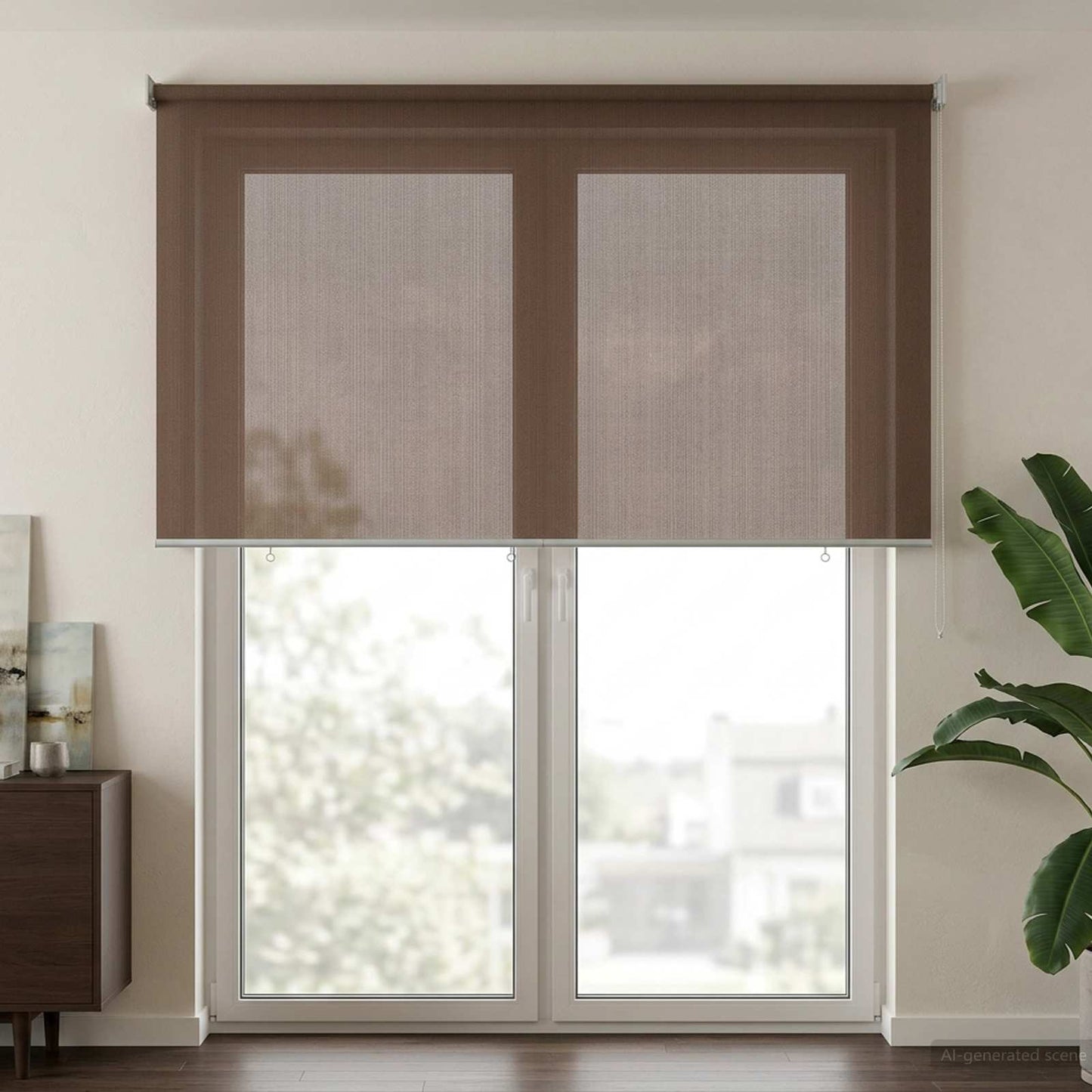 Udendørs rulleskærm 90% UV blok Gråbrun 120 x 230 cm HDPE