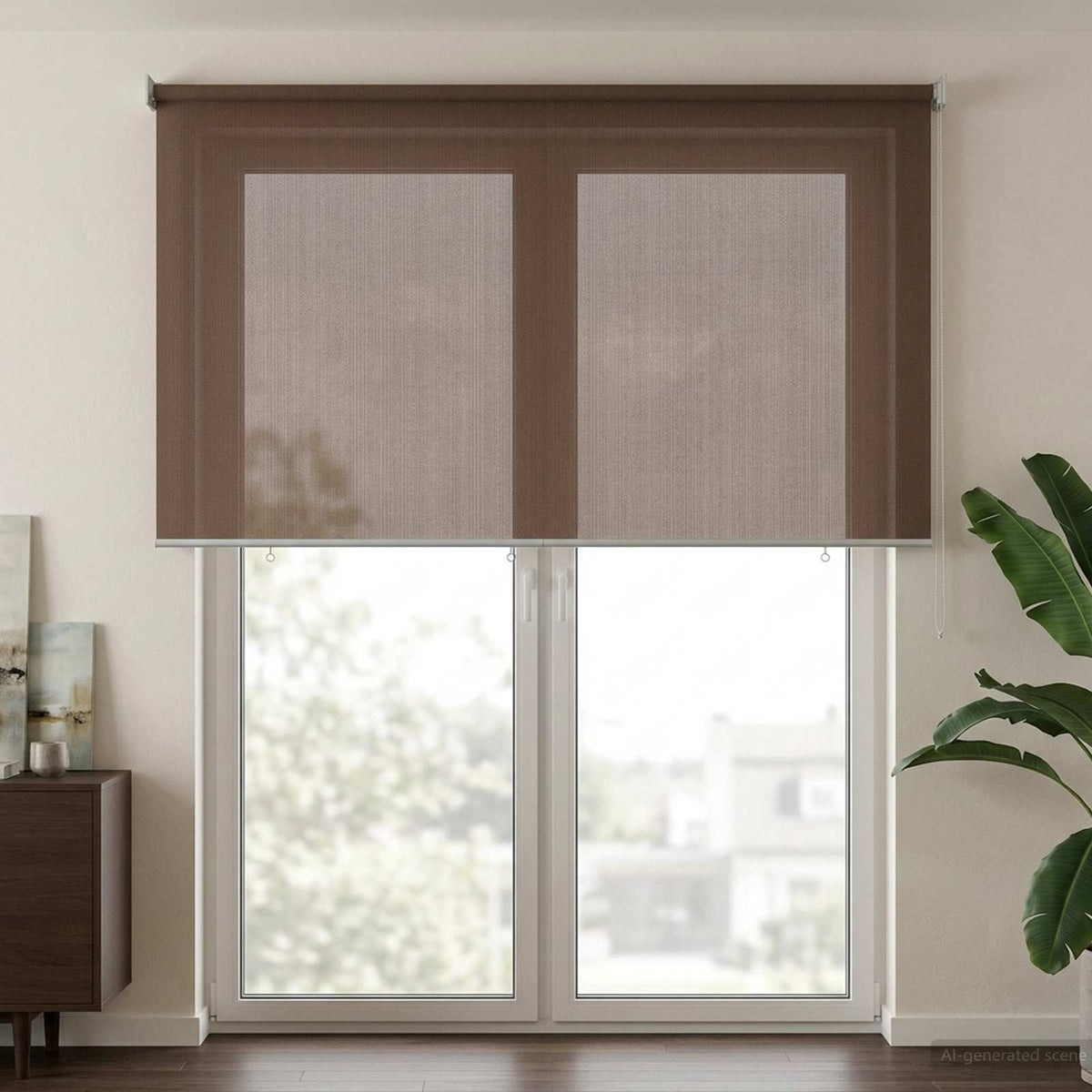 Udendørs rulleskærm 90% UV blok Gråbrun 160 x 230 cm HDPE