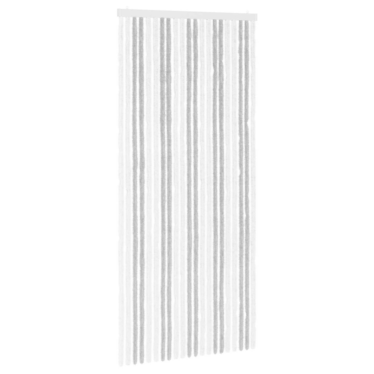 Insektgardin i chenille Lys Grå og Hvid 90 x 200 cm 100% PP