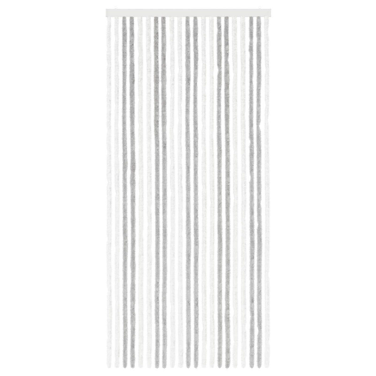 Insektgardin i chenille Lys Grå og Hvid 90 x 200 cm 100% PP