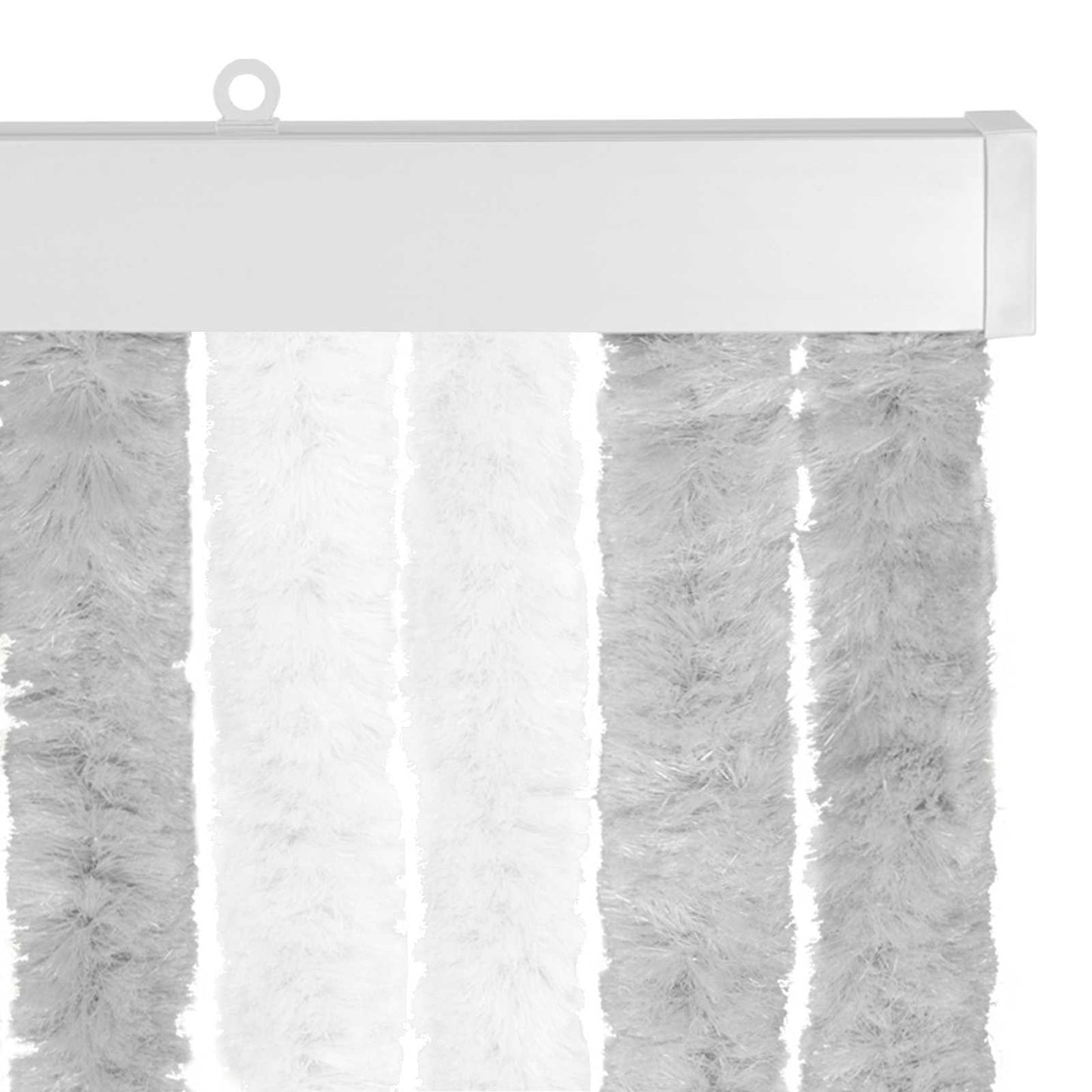Insektgardin i chenille Lys Grå og Hvid 90 x 220 cm 100% PP