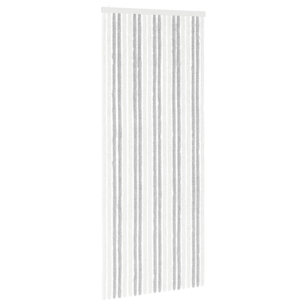 Insektgardin i chenille Lys Grå og Hvid 90 x 220 cm 100% PP