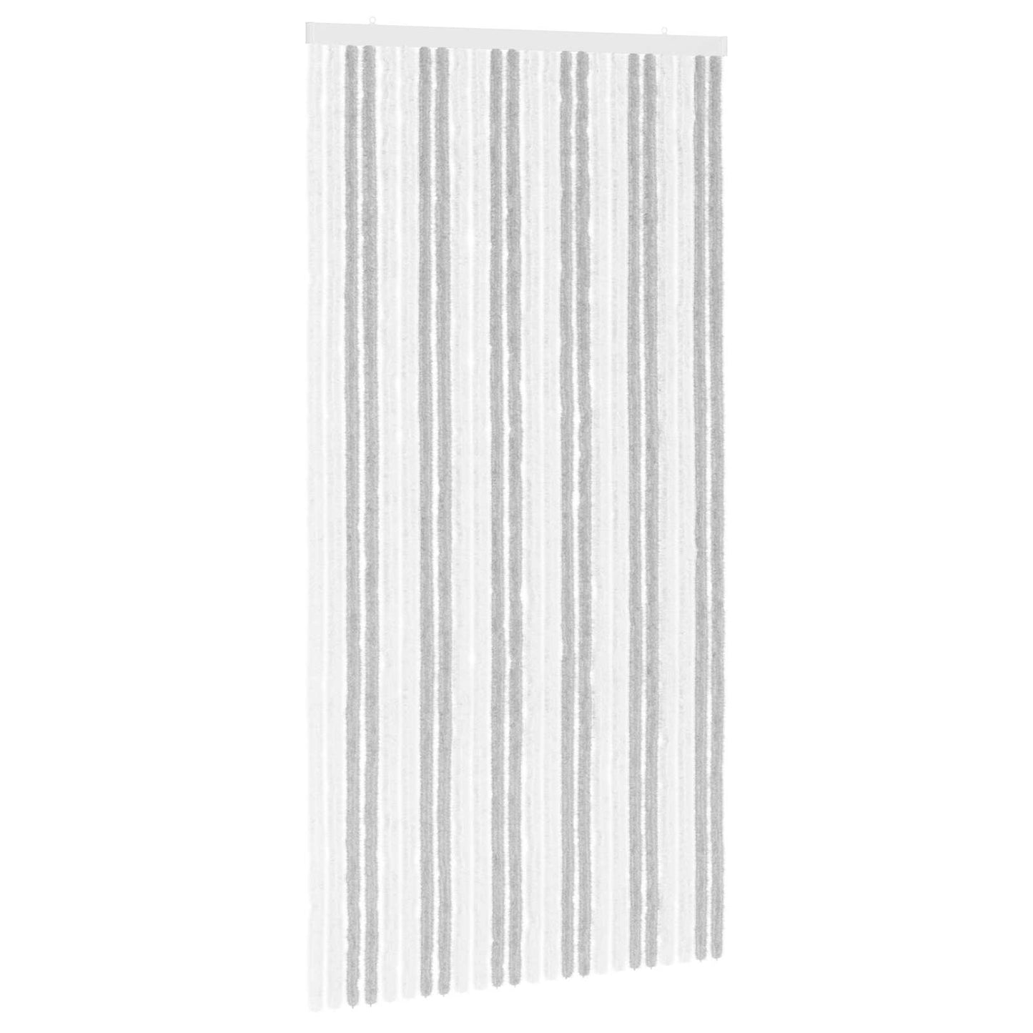 Insektgardin i chenille Lys Grå og Hvid 100 x 200 cm 100% PP