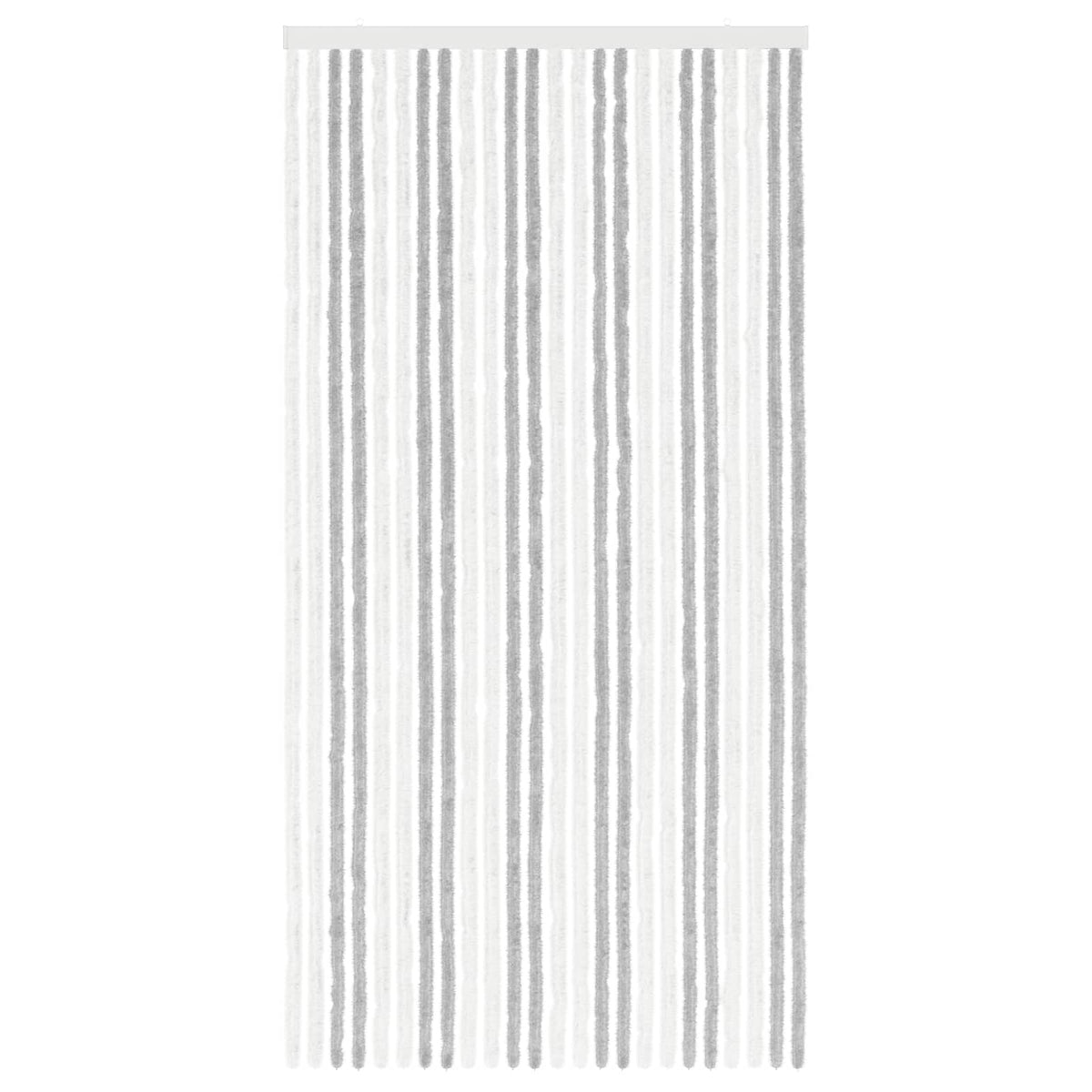 Insektgardin i chenille Lys Grå og Hvid 100 x 200 cm 100% PP