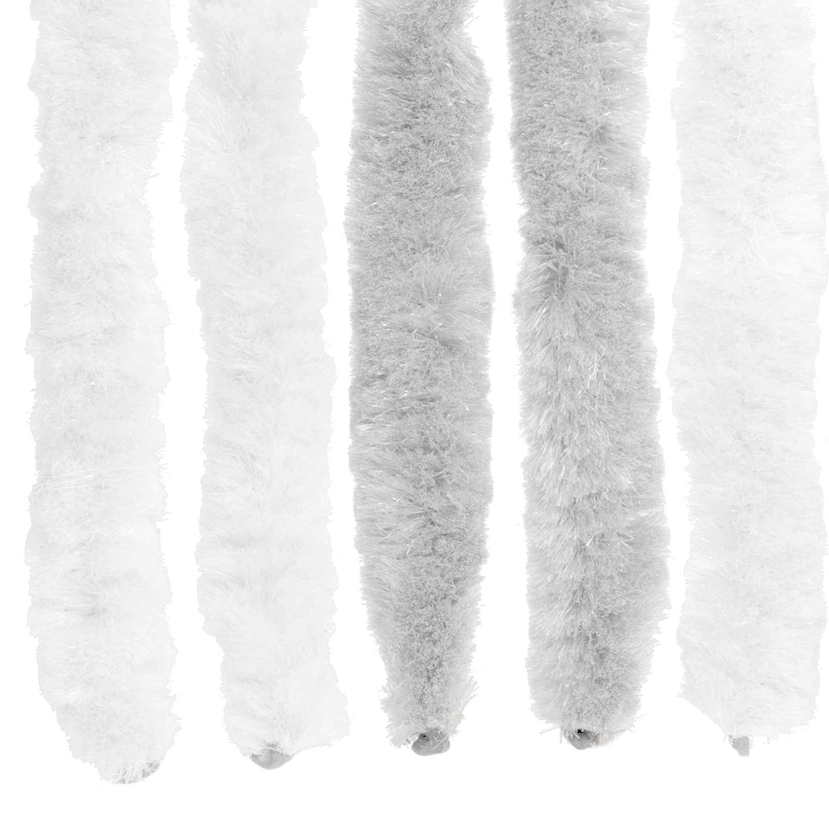 Insektgardin i chenille Lys Grå og Hvid 100 x 220 cm 100% PP