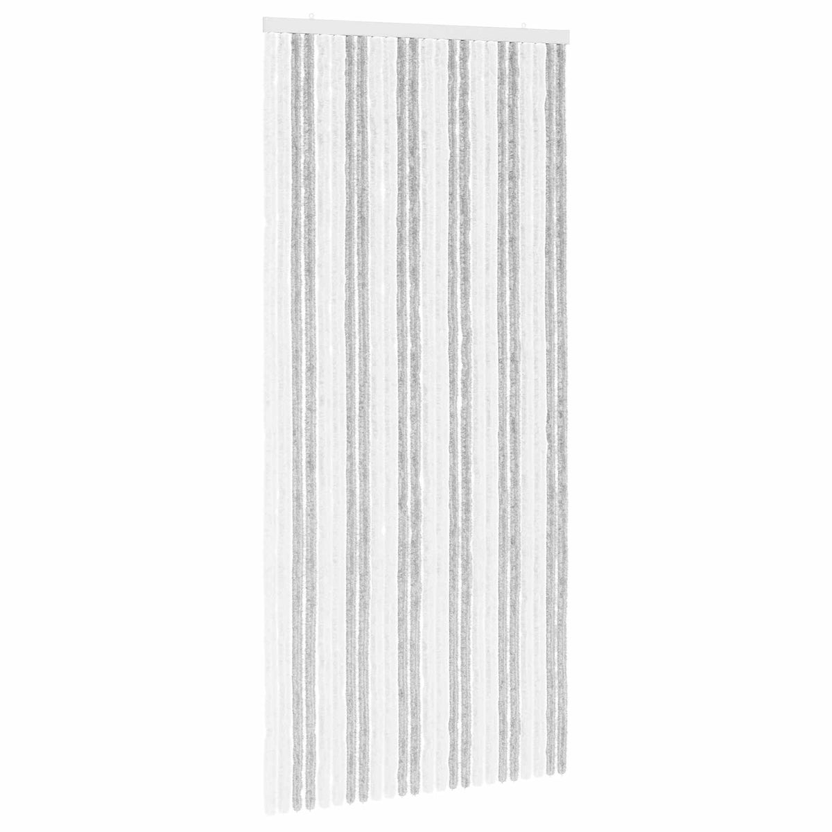 Insektgardin i chenille Lys Grå og Hvid 100 x 220 cm 100% PP