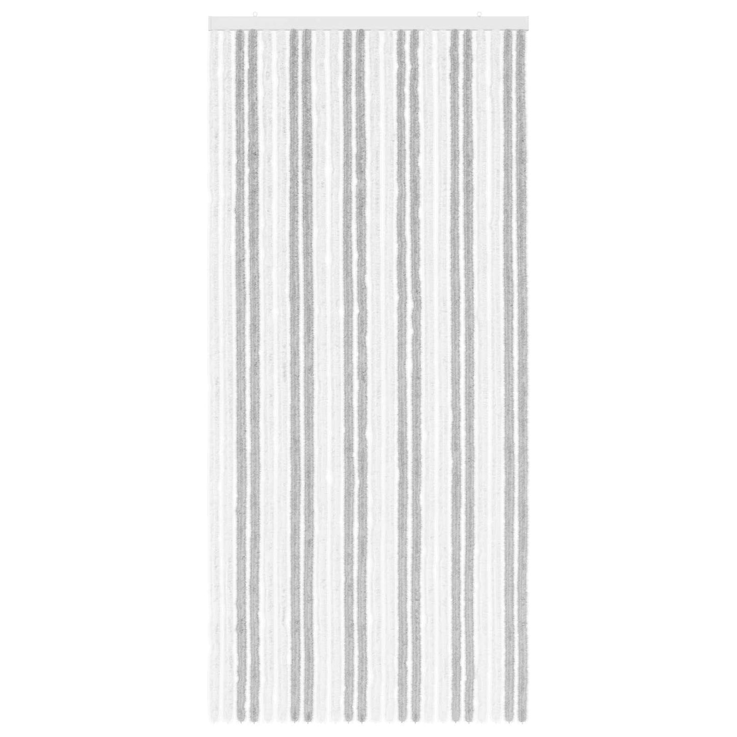Insektgardin i chenille Lys Grå og Hvid 100 x 220 cm 100% PP