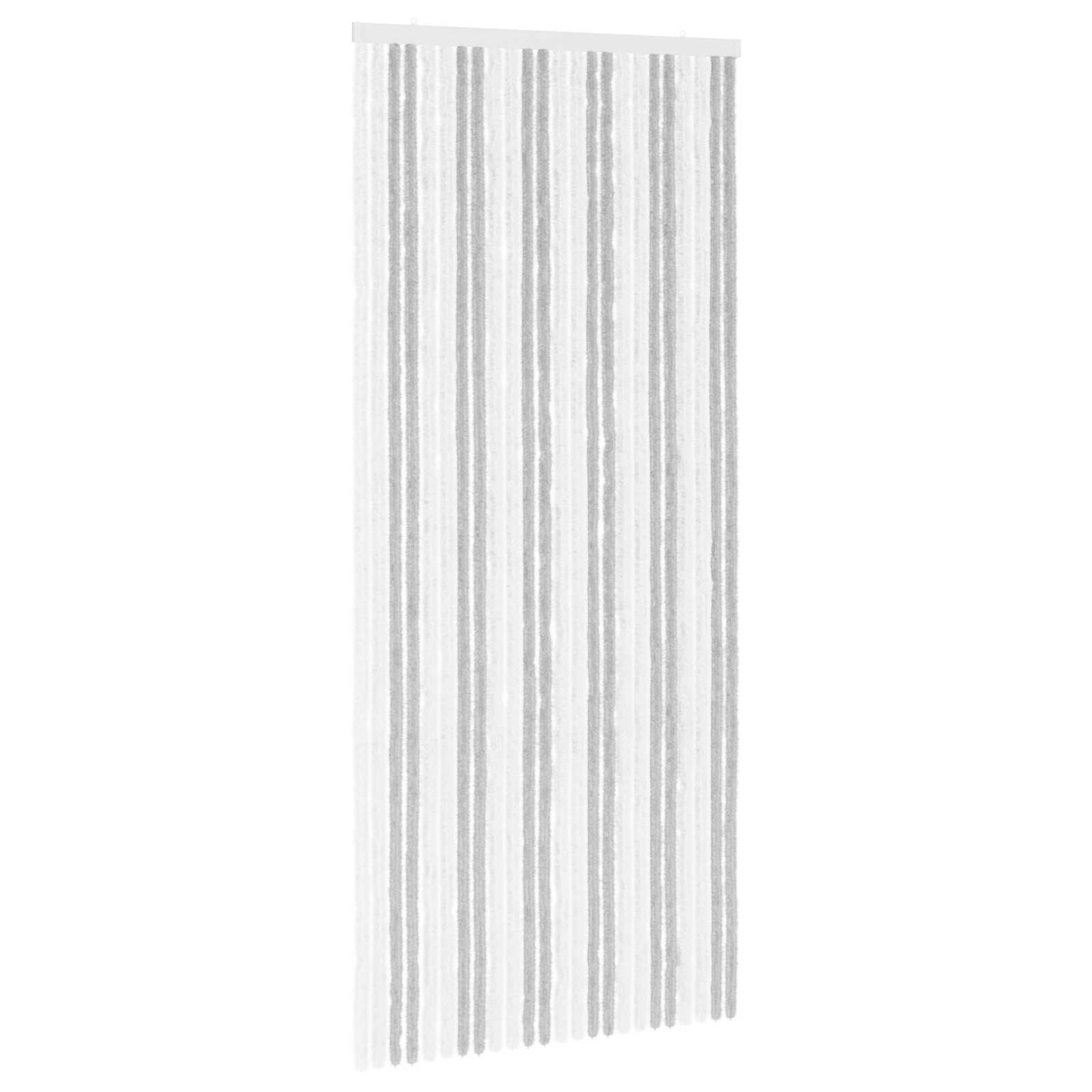 Insektgardin i chenille Lys Grå og Hvid 100 x 230 cm 100% PP
