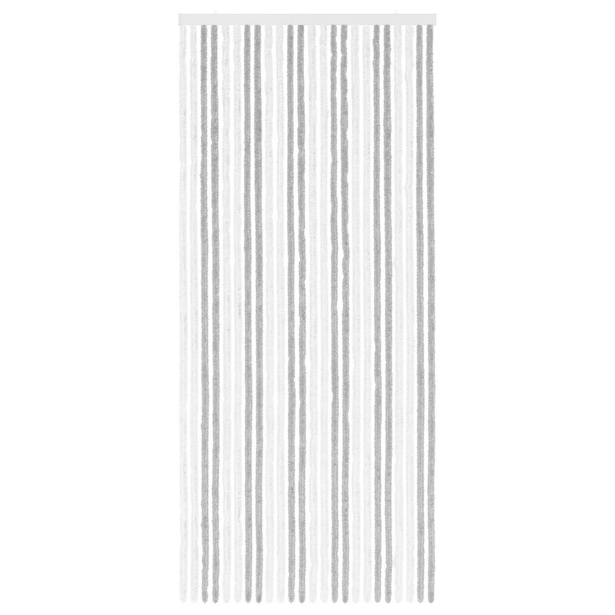 Insektgardin i chenille Lys Grå og Hvid 100 x 230 cm 100% PP