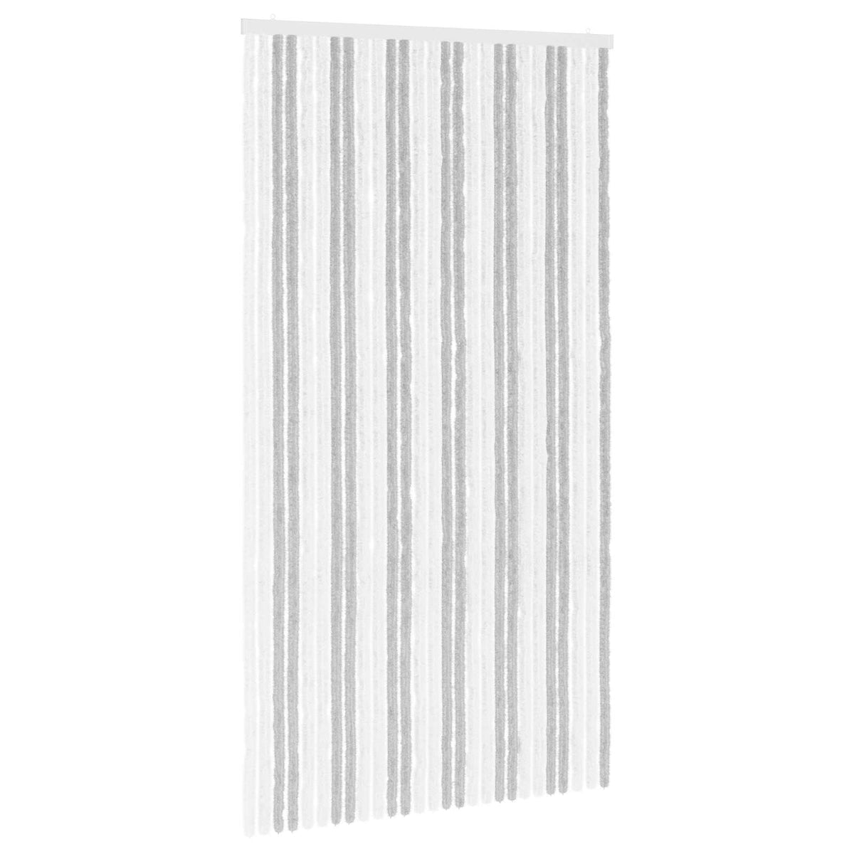 Insektgardin i chenille Lys Grå og Hvid 118 x 220 cm 100% PP