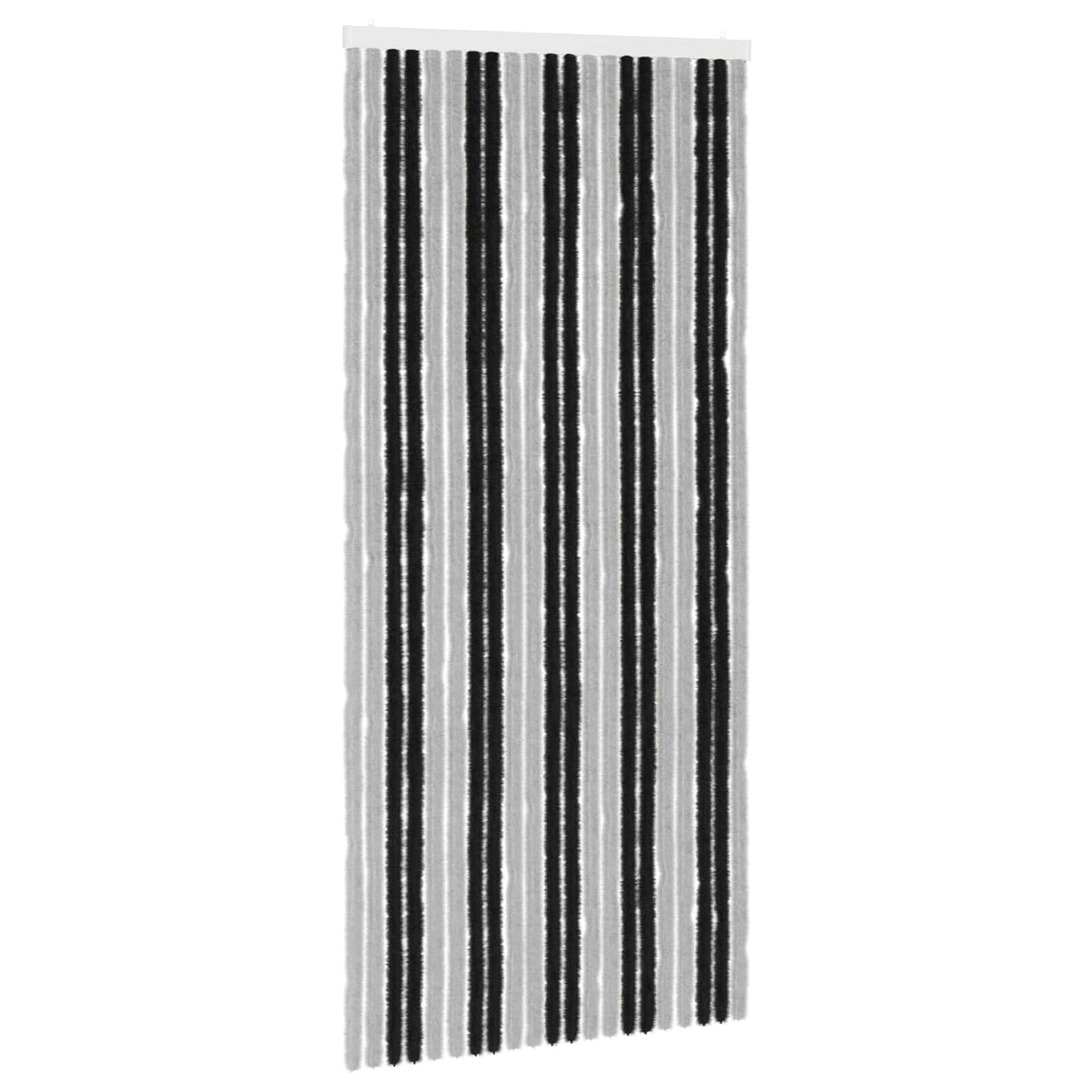 Insektgardin i chenille Grå og sort 90 x 200 cm 100% PP