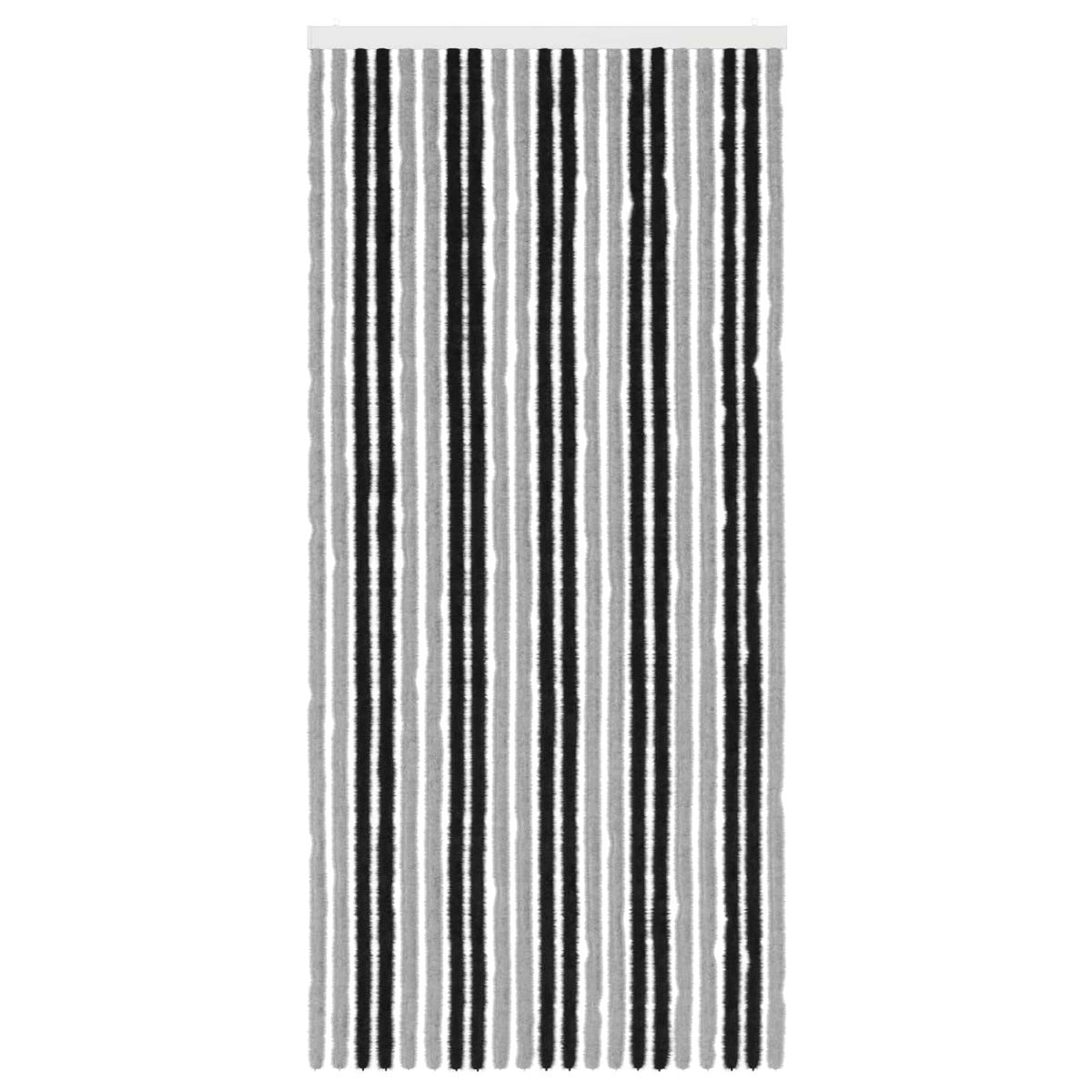 Insektgardin i chenille Grå og sort 90 x 200 cm 100% PP