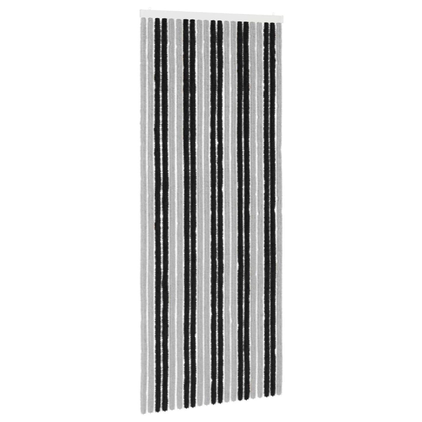 Insektgardin i chenille Grå og sort 90 x 220 cm 100% PP
