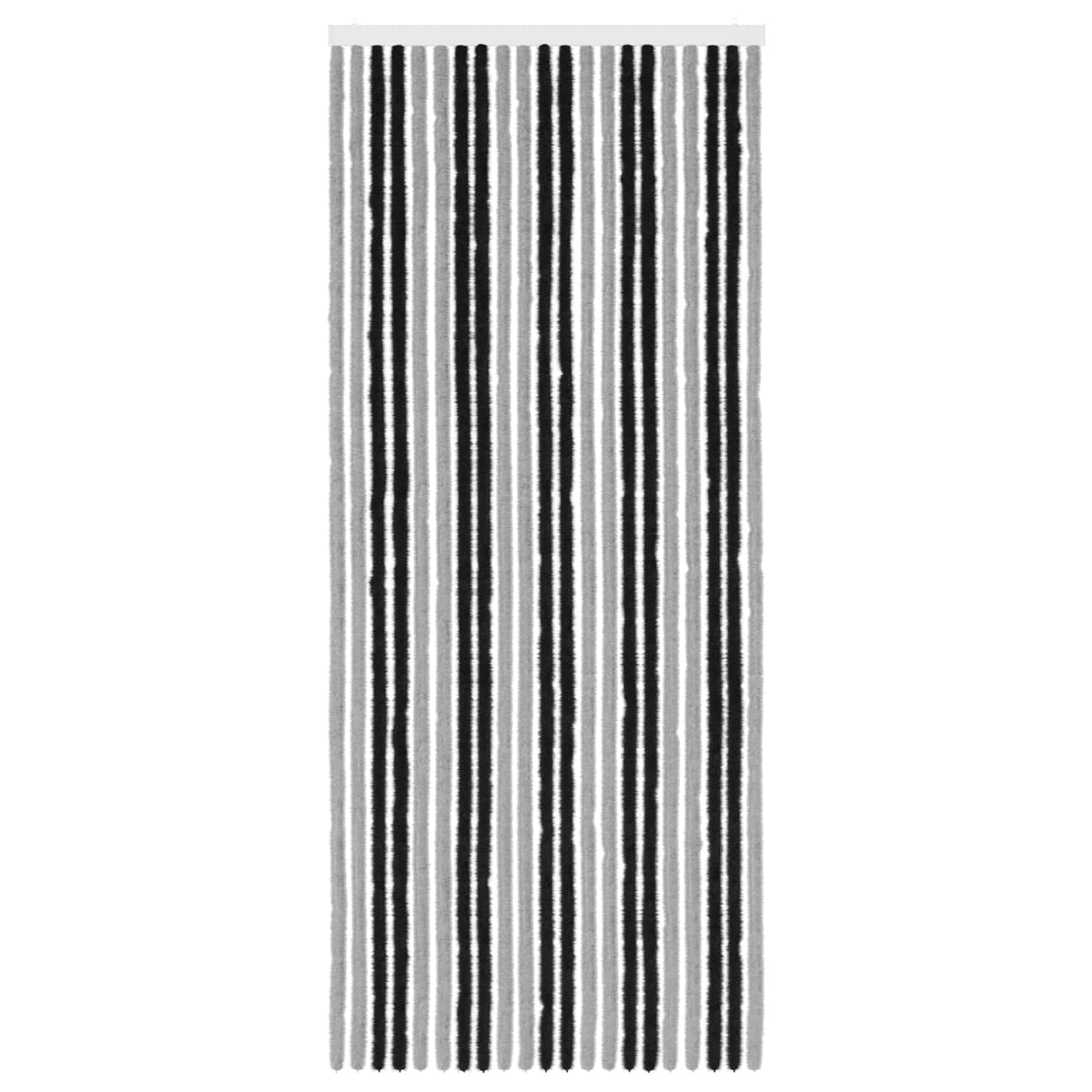 Insektgardin i chenille Grå og sort 90 x 220 cm 100% PP