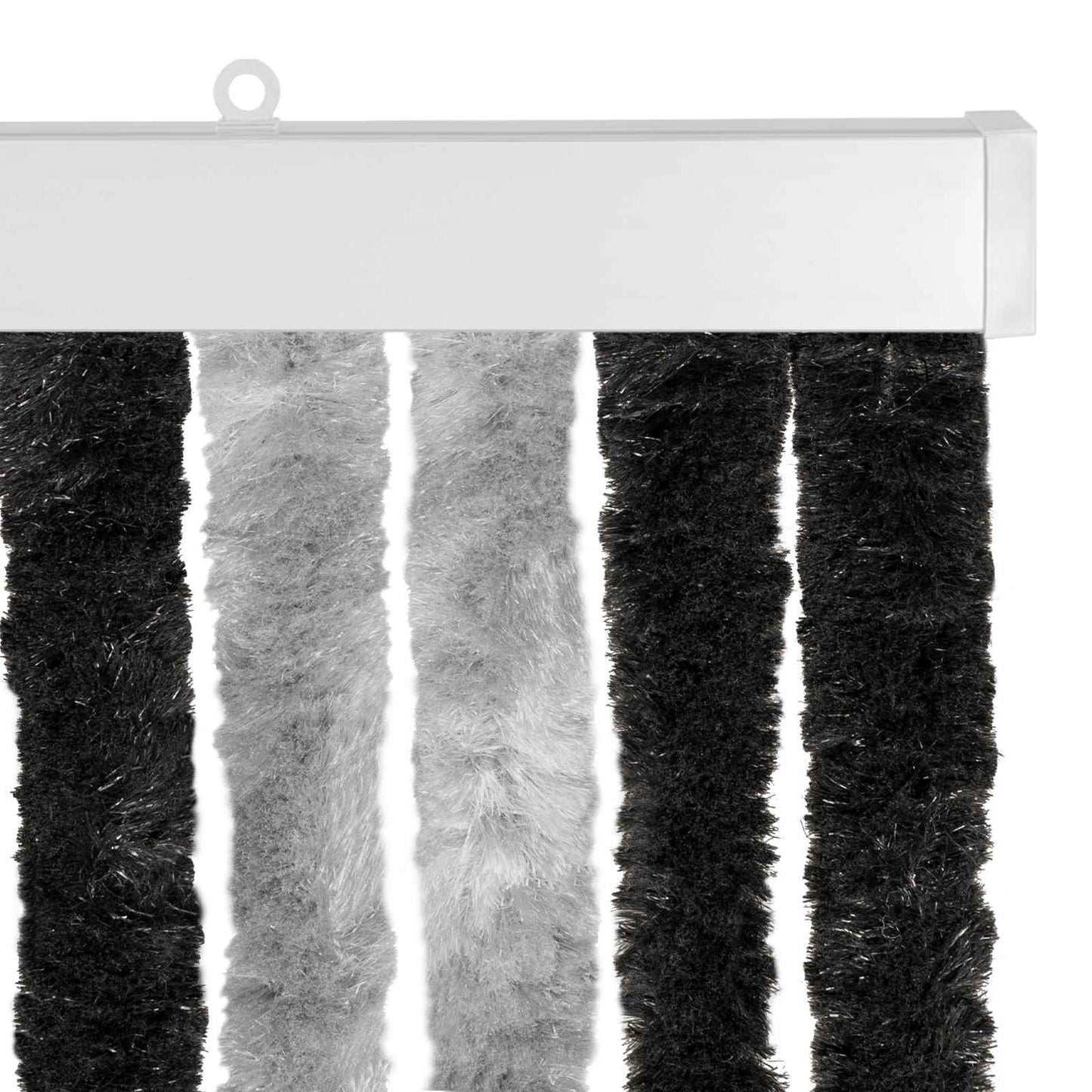 Insektgardin i chenille Grå og sort 100 x 220 cm 100% PP