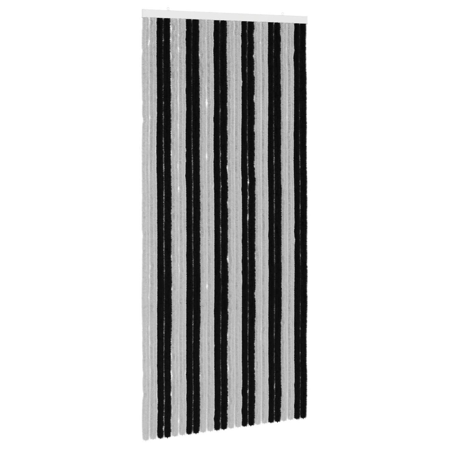 Insektgardin i chenille Grå og sort 100 x 220 cm 100% PP