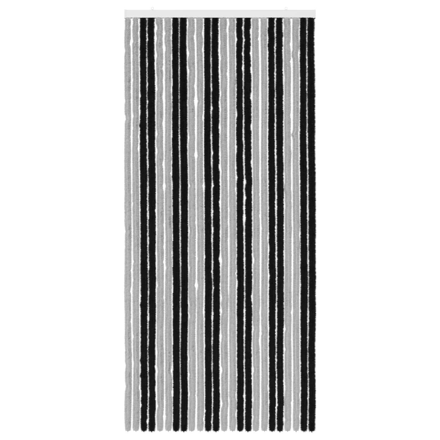 Insektgardin i chenille Grå og sort 100 x 220 cm 100% PP