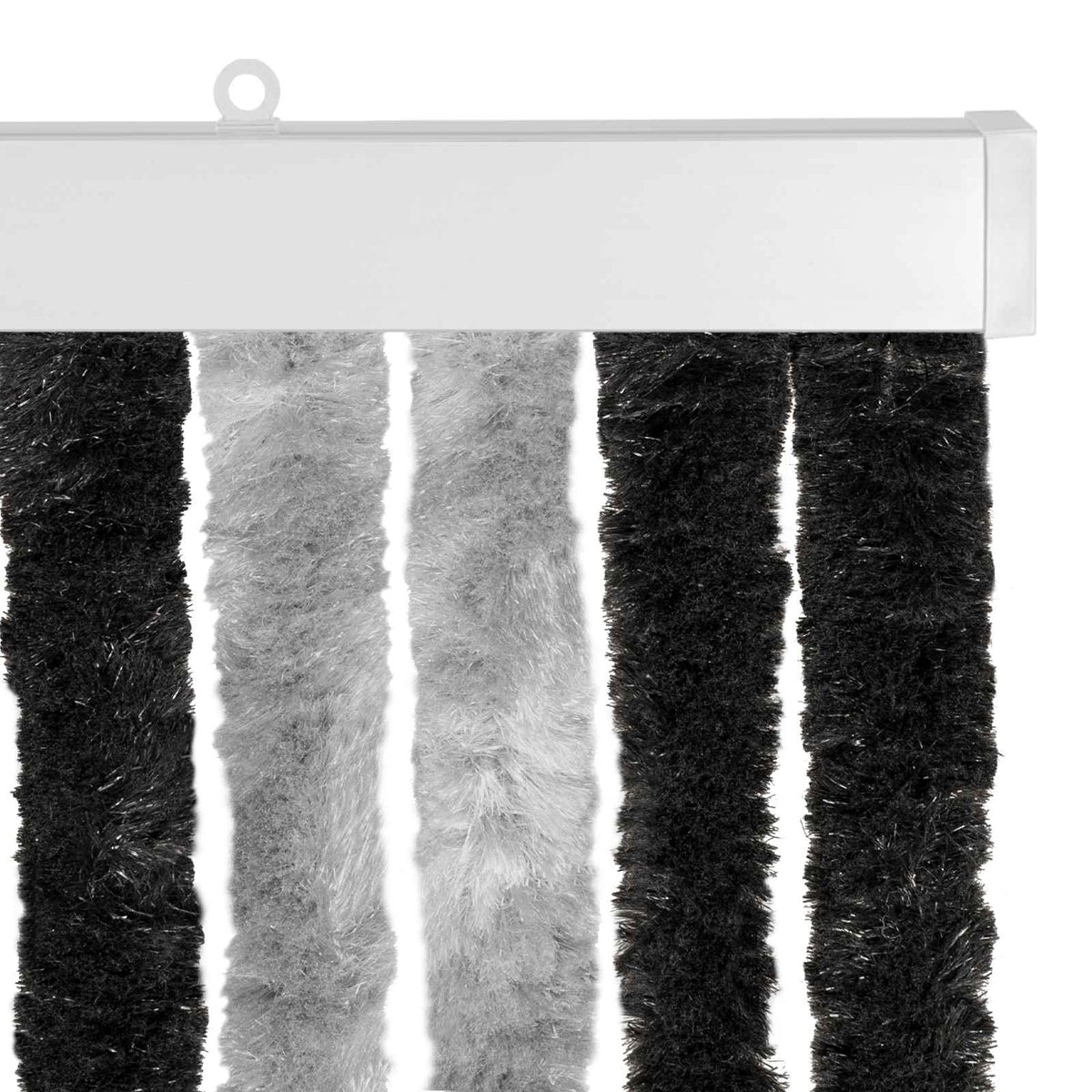 Insektgardin i chenille Grå og sort 100 x 230 cm 100% PP