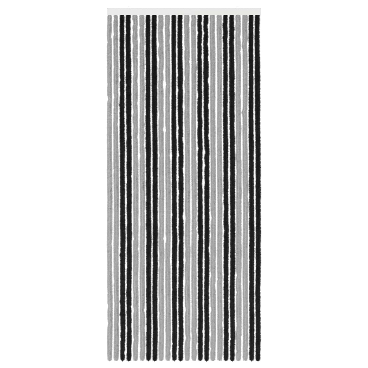 Insektgardin i chenille Grå og sort 100 x 230 cm 100% PP