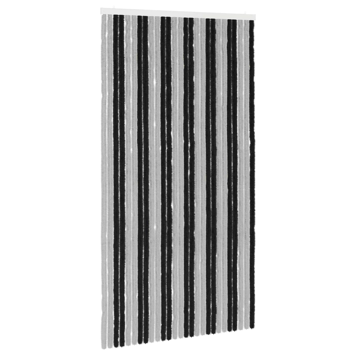 Insektgardin i chenille Grå og sort 118 x 220 cm 100% PP