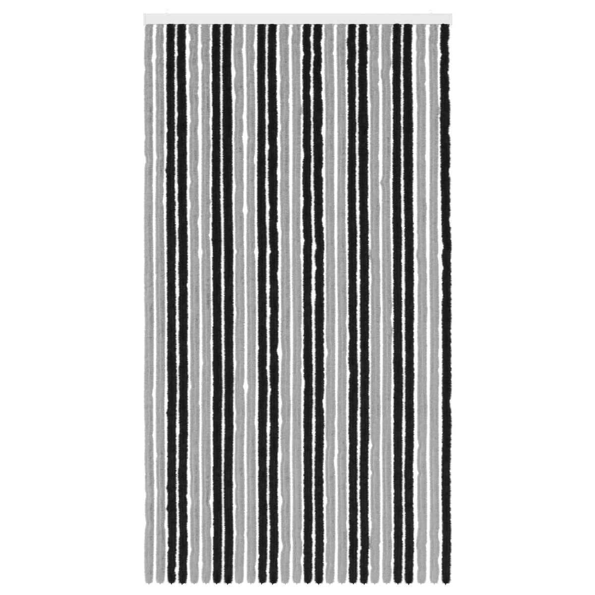 Insektgardin i chenille Grå og sort 118 x 220 cm 100% PP