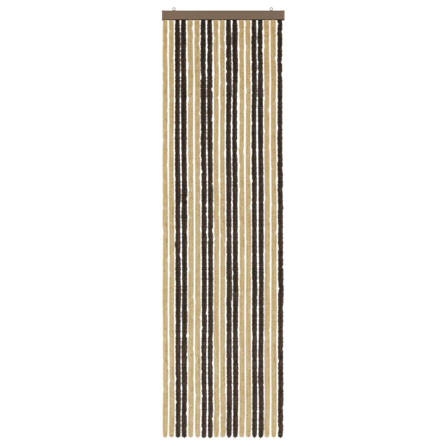 Insektgardin i chenille Mørkebrun og Beige 56 x 200 cm 100% PP