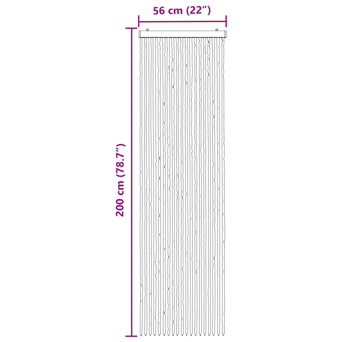 Insektgardin i chenille Mørkebrun og Beige 56 x 200 cm 100% PP