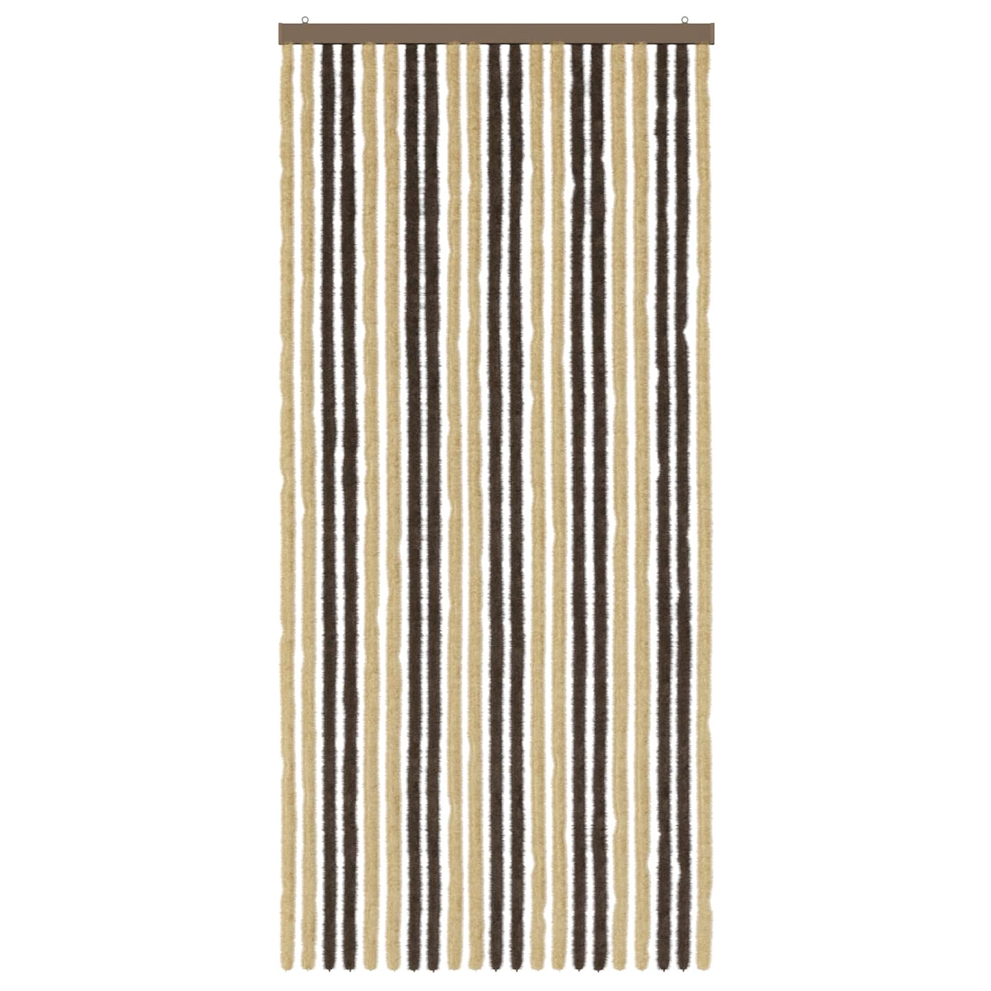 Insektgardin i chenille Mørkebrun og Beige 90 x 200 cm 100% PP