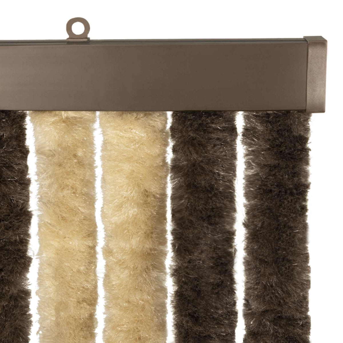 Insektgardin i chenille Mørkebrun og Beige 100 x 200 cm 100% PP