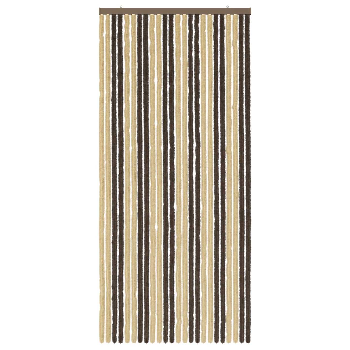 Insektgardin i chenille Mørkebrun og Beige 100 x 220 cm 100% PP