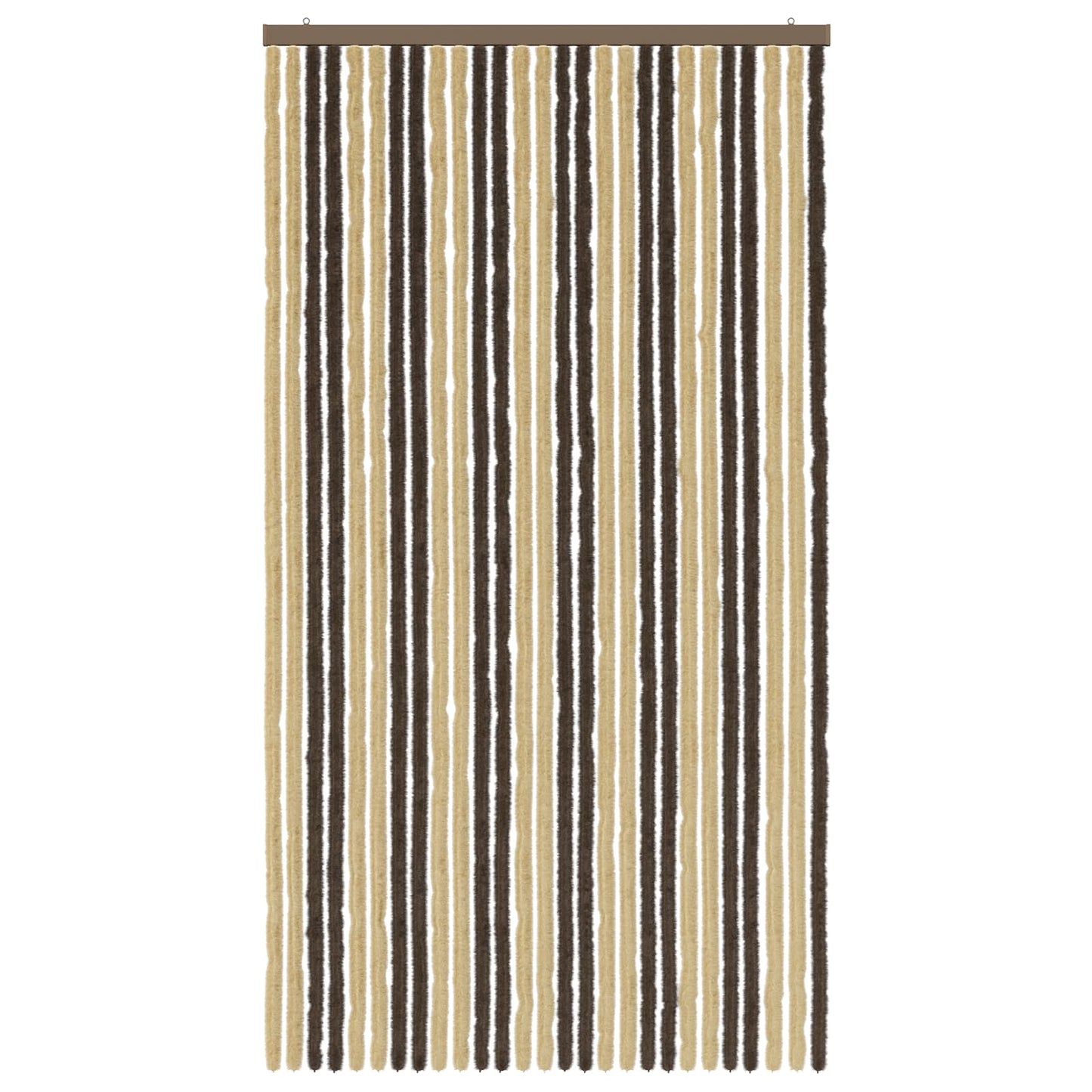 Insektgardin i chenille Mørkebrun og Beige 118 x 220 cm 100% PP