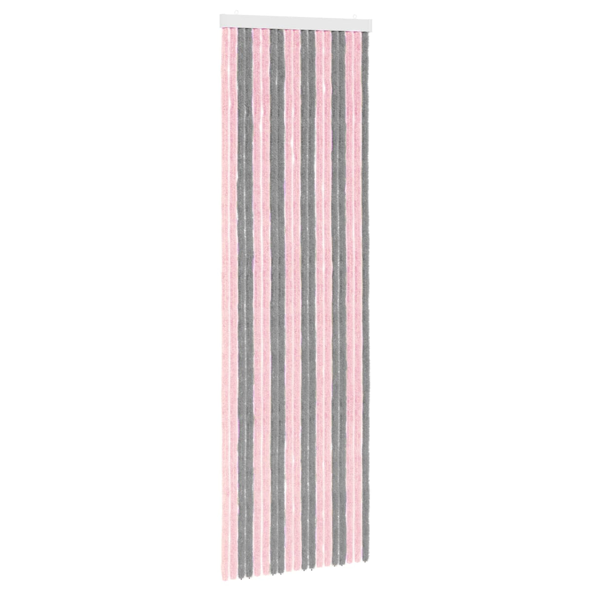 Insektgardin i chenille Sølvgrå og lyserød 56 x 185 cm 100% PP