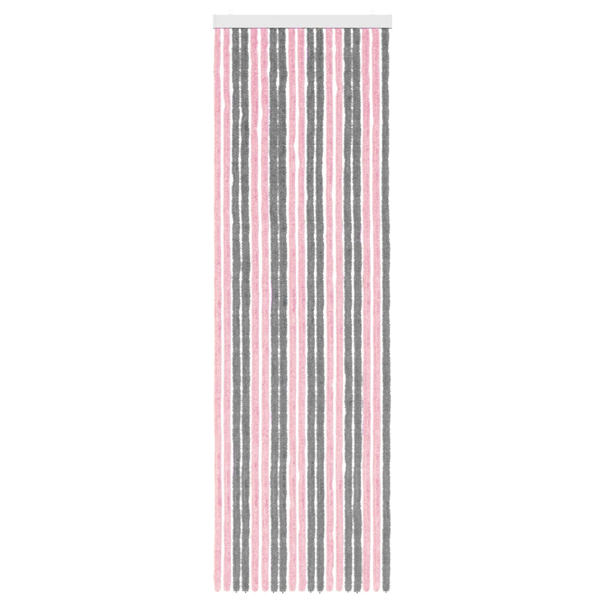 Insektgardin i chenille Sølvgrå og lyserød 56 x 185 cm 100% PP