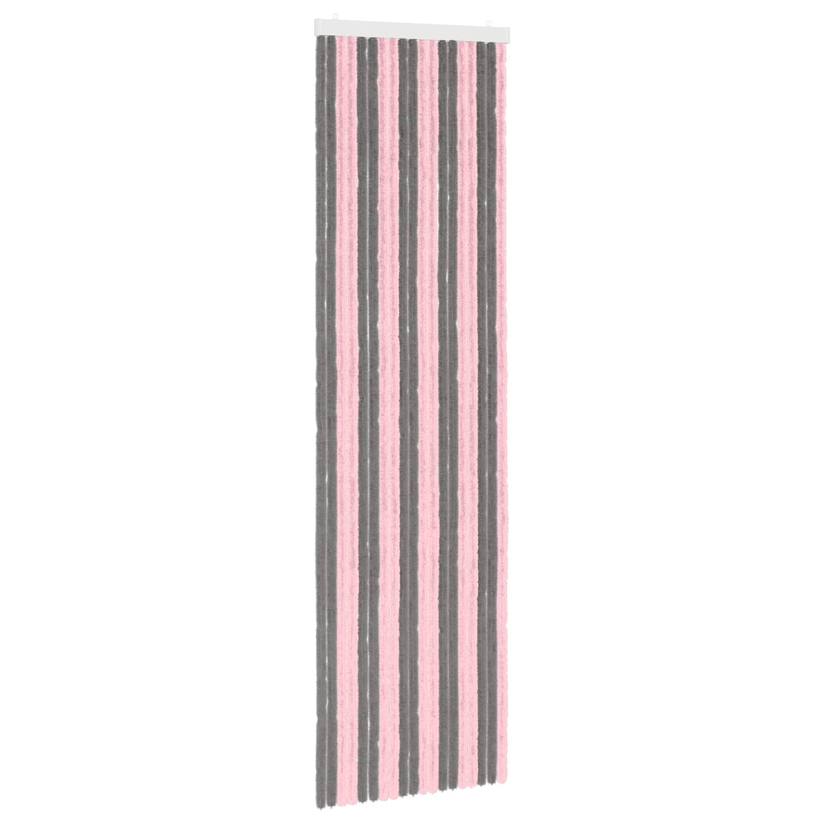 Insektgardin i chenille Sølvgrå og lyserød 56 x 200 cm 100% PP
