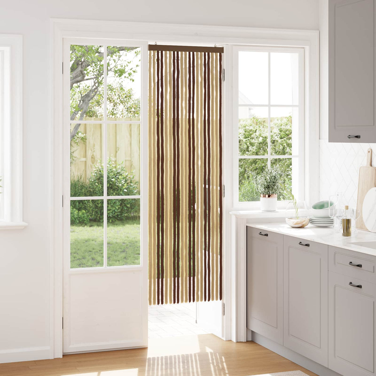 Insektgardin i chenille Brun og Beige 56 x 185 cm 100% PP
